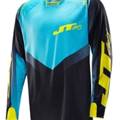 Protek V Jersey Black-Cyan-Chartreuse Riding Jersey JT Racing New Zealand XL 